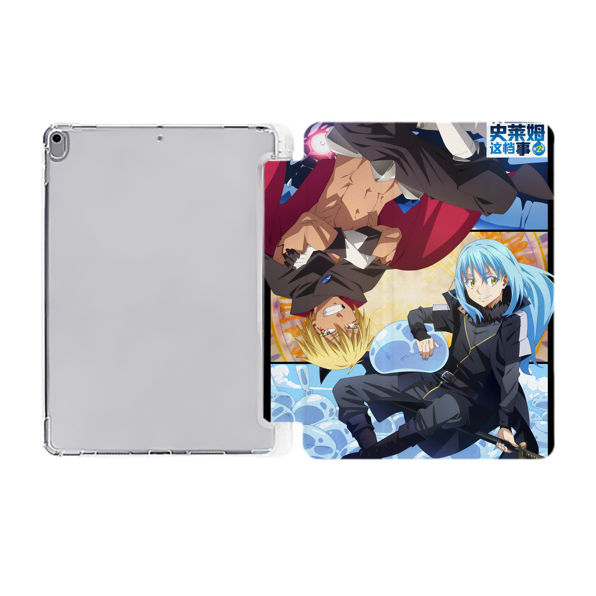 （画像用） 転スラ Regarding Reincarnated to Slime IPad ケース ペン収納付き 三つ折りスタンド PUレザー×シリコン 対応機種9.5/10.5/10.9インチ